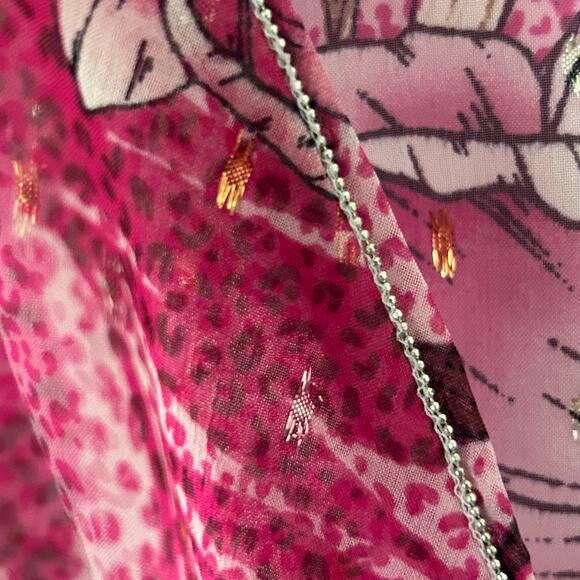 White House Black Market Flutter Sleeve Surplice Sunset Floral Top 00 New - Picture 4 of 10